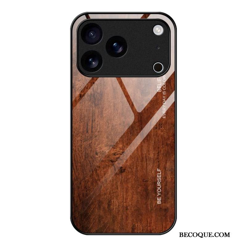 Kuori iPhone 17 Pro Puukuvioitu Karkaistu Lasi