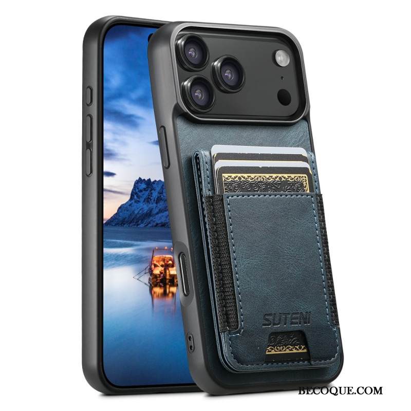 Kuori iPhone 17 Pro Vahattu Nahkatyylinen Korttikotelo Suojakuori