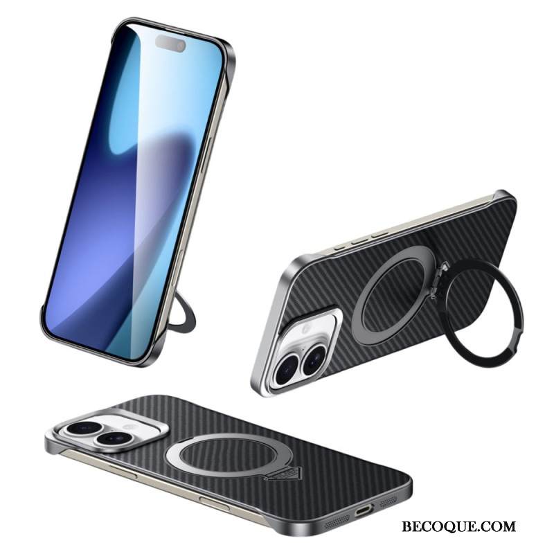 Kuori iPhone 17 Yhteensopiva Magsafe Leather Effect -kotelon Ja Telineen Kanssa