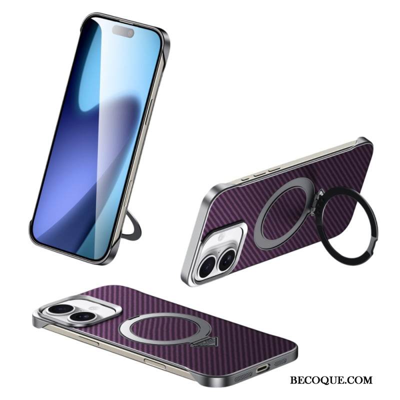 Kuori iPhone 17 Yhteensopiva Magsafe Leather Effect -kotelon Ja Telineen Kanssa