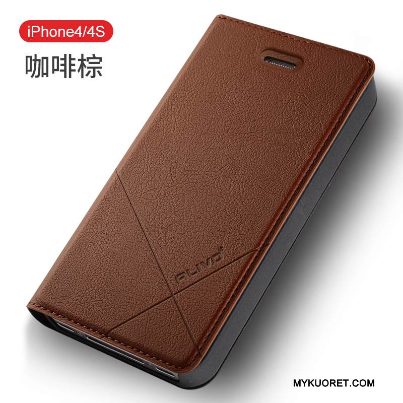 Kuori iPhone 4/4s Kuoret Murtumaton Punainen, Kotelo iPhone 4/4s Nahka Puhelimen Kuoret