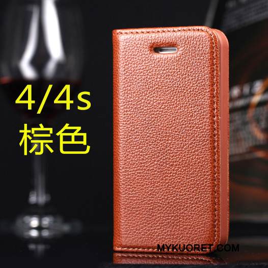 Kuori iPhone 4/4s Kuoret Ohut Lehmä, Kotelo iPhone 4/4s Nahka Puhelimen Kuoret