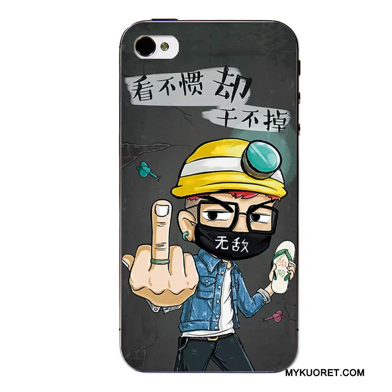 Kuori iPhone 4/4s Laukut Puhelimen Kuoret Läpinäkyvä, Kotelo iPhone 4/4s Sarjakuva Vihreä