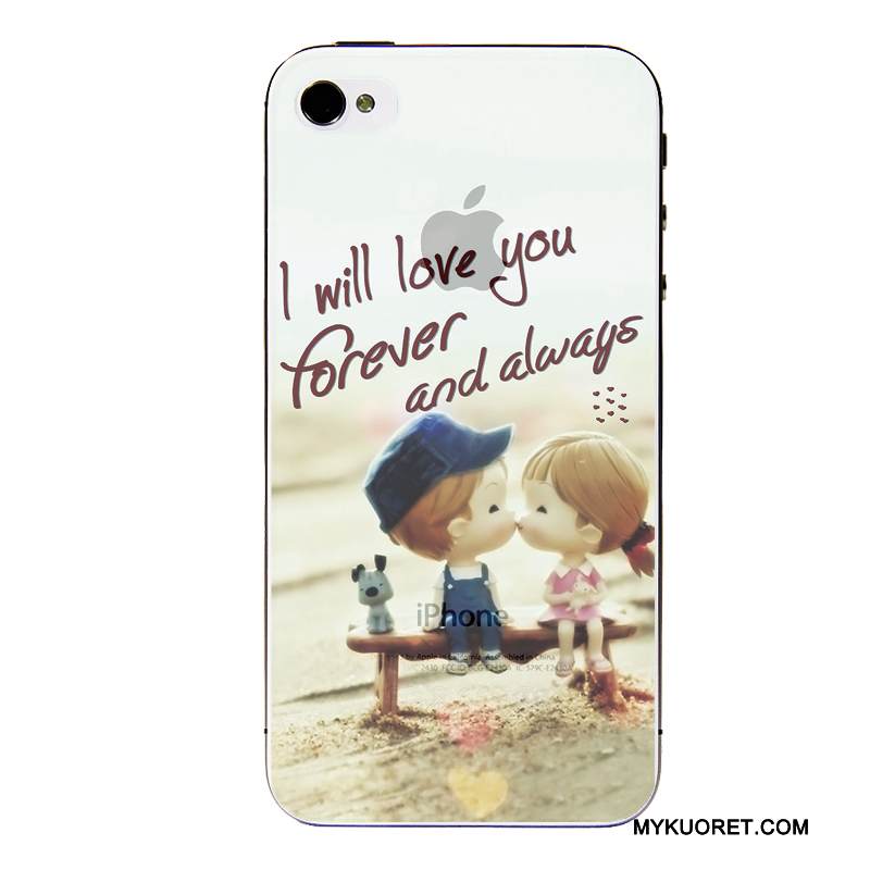 Kuori iPhone 4/4s Laukut Puhelimen Kuoret Läpinäkyvä, Kotelo iPhone 4/4s Sarjakuva Vihreä