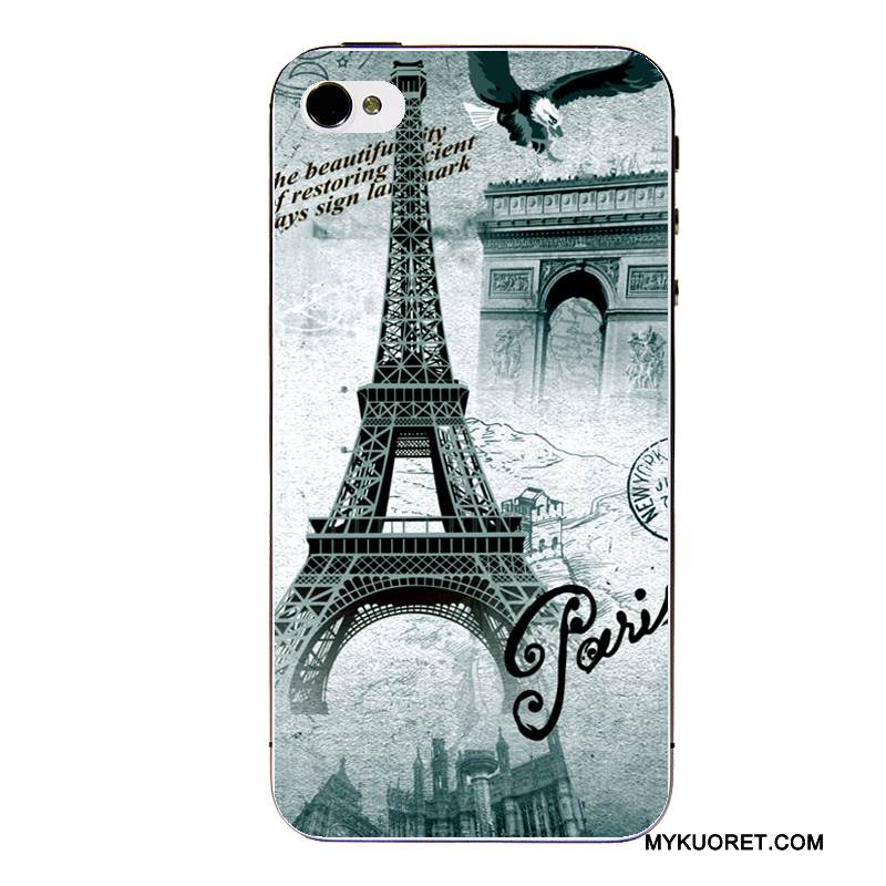 Kuori iPhone 4/4s Laukut Puhelimen Kuoret Läpinäkyvä, Kotelo iPhone 4/4s Sarjakuva Vihreä