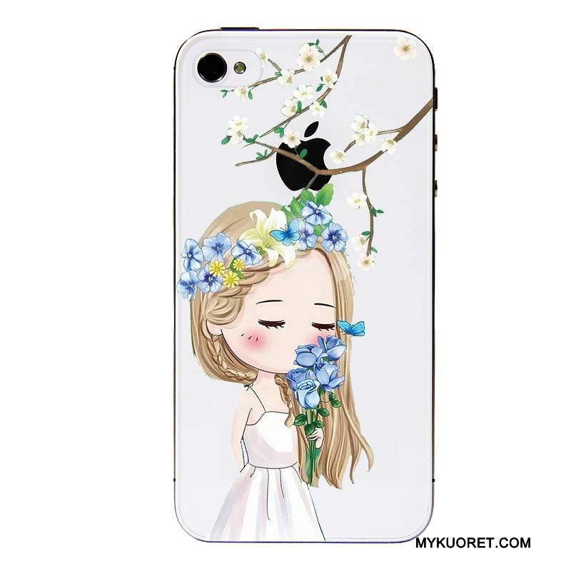 Kuori iPhone 4/4s Laukut Puhelimen Kuoret Läpinäkyvä, Kotelo iPhone 4/4s Sarjakuva Vihreä