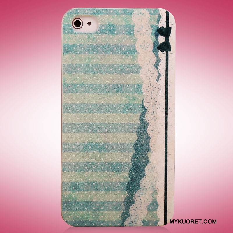 Kuori iPhone 4/4s Maalaus Aaltopiste Puhelimen Kuoret, Kotelo iPhone 4/4s Suojaus Vaalean Pitsi