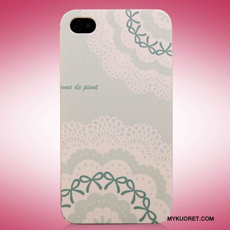 Kuori iPhone 4/4s Maalaus Aaltopiste Puhelimen Kuoret, Kotelo iPhone 4/4s Suojaus Vaalean Pitsi