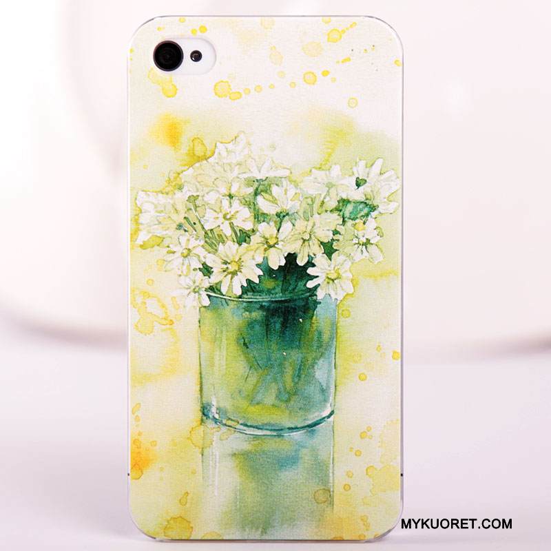 Kuori iPhone 4/4s Maalaus Kova Pesty Suede, Kotelo iPhone 4/4s Suojaus Sininen Puhelimen Kuoret