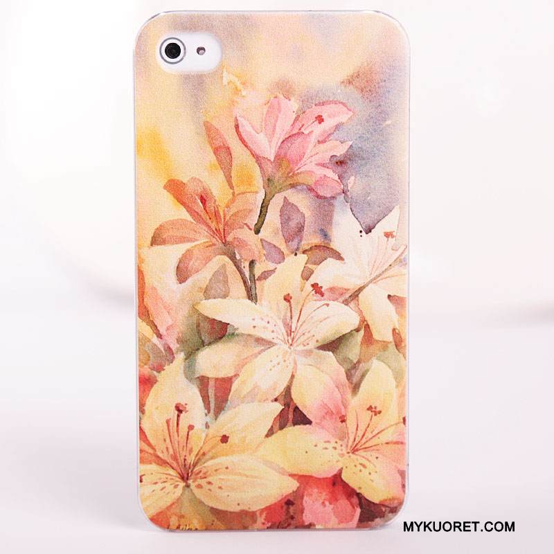 Kuori iPhone 4/4s Maalaus Kova Pesty Suede, Kotelo iPhone 4/4s Suojaus Sininen Puhelimen Kuoret