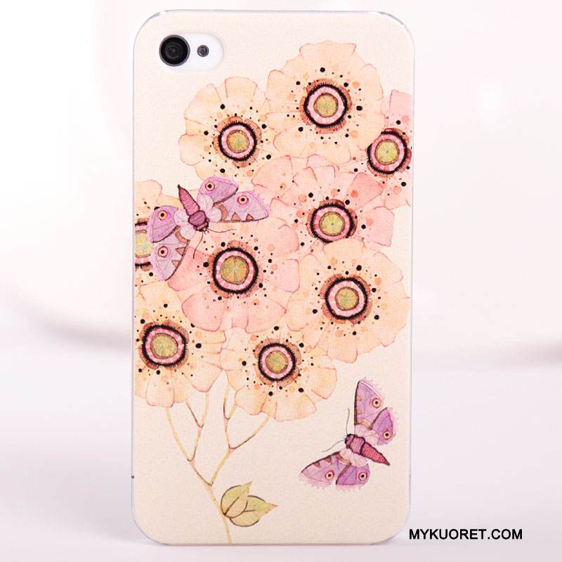 Kuori iPhone 4/4s Maalaus Kova Pesty Suede, Kotelo iPhone 4/4s Suojaus Sininen Puhelimen Kuoret