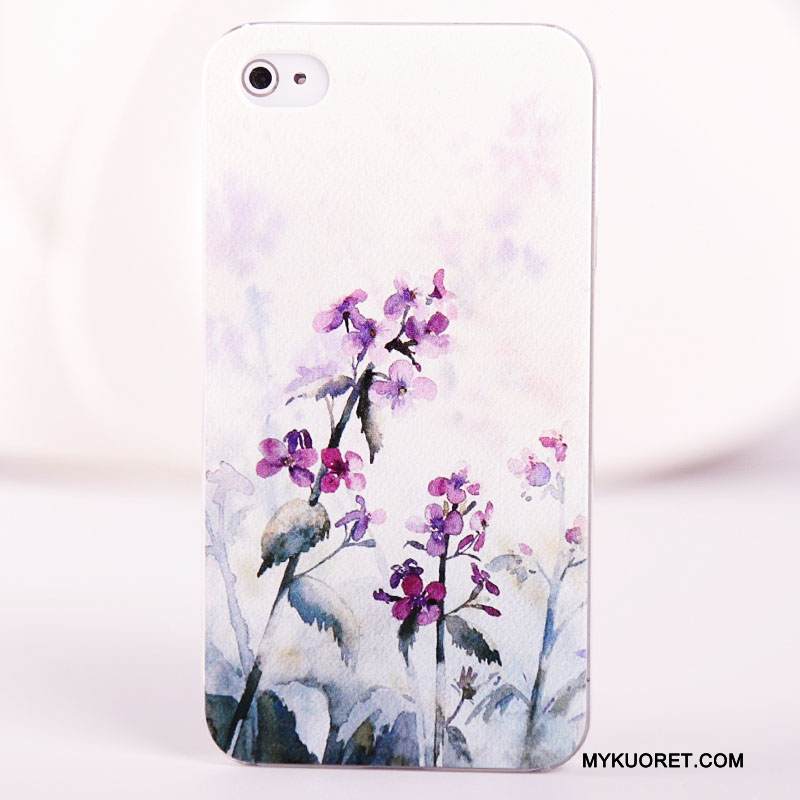 Kuori iPhone 4/4s Maalaus Kova Pesty Suede, Kotelo iPhone 4/4s Suojaus Sininen Puhelimen Kuoret