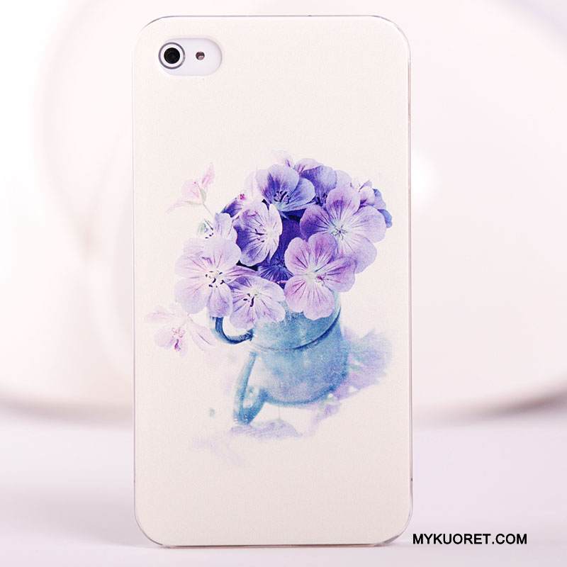 Kuori iPhone 4/4s Maalaus Kova Pesty Suede, Kotelo iPhone 4/4s Suojaus Sininen Puhelimen Kuoret