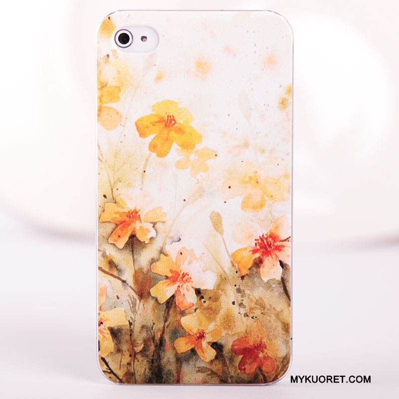 Kuori iPhone 4/4s Maalaus Kova Pesty Suede, Kotelo iPhone 4/4s Suojaus Sininen Puhelimen Kuoret