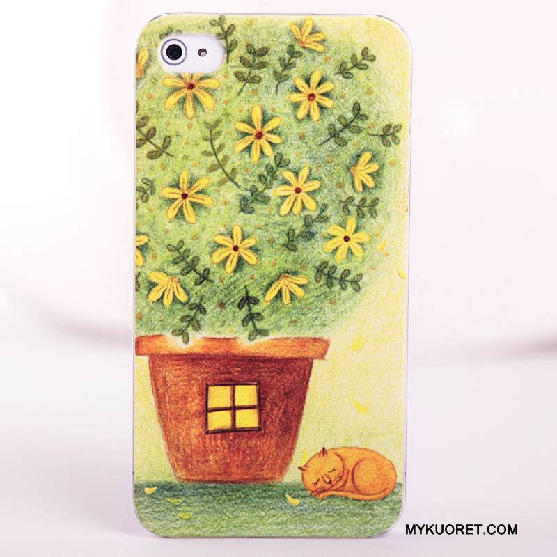 Kuori iPhone 4/4s Maalaus Kova Pesty Suede, Kotelo iPhone 4/4s Suojaus Sininen Puhelimen Kuoret