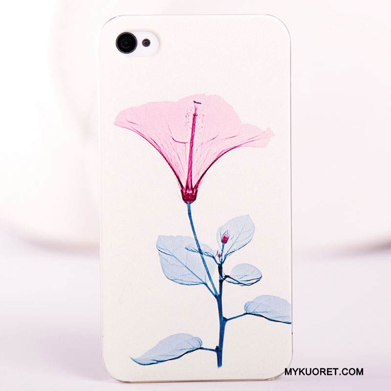 Kuori iPhone 4/4s Maalaus Kova Pesty Suede, Kotelo iPhone 4/4s Suojaus Sininen Puhelimen Kuoret