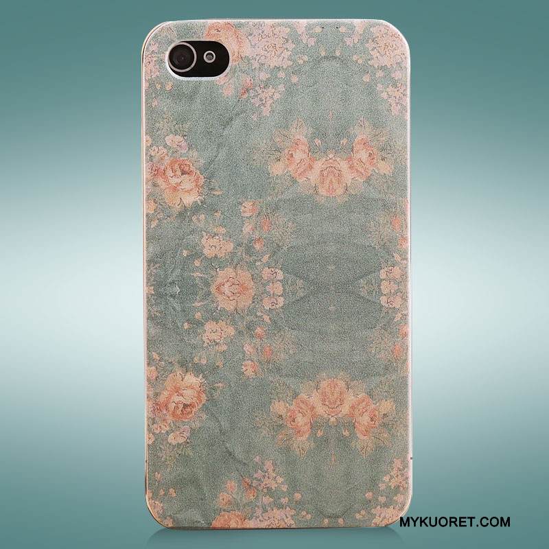 Kuori iPhone 4/4s Maalaus Pesty Suede Kova, Kotelo iPhone 4/4s Suojaus Puhelimen Kuoret Violetti