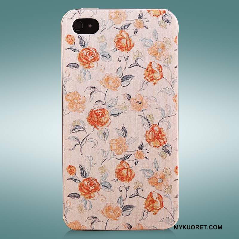 Kuori iPhone 4/4s Maalaus Pesty Suede Kova, Kotelo iPhone 4/4s Suojaus Puhelimen Kuoret Violetti