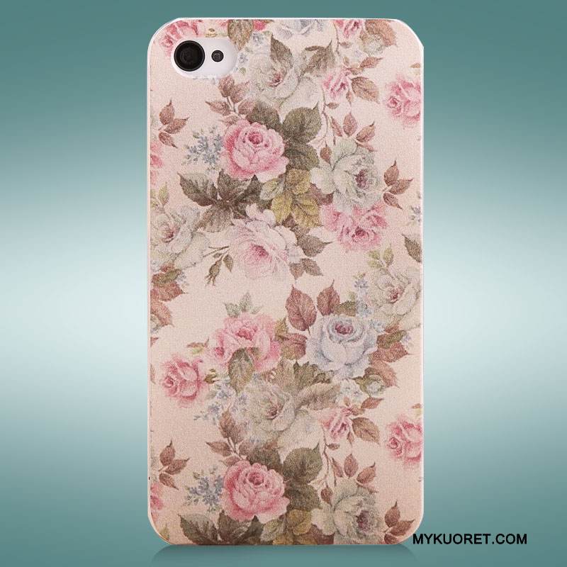 Kuori iPhone 4/4s Maalaus Pesty Suede Kova, Kotelo iPhone 4/4s Suojaus Puhelimen Kuoret Violetti