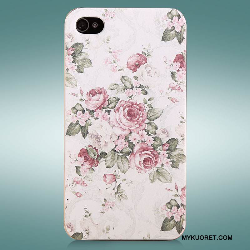 Kuori iPhone 4/4s Maalaus Pesty Suede Kova, Kotelo iPhone 4/4s Suojaus Puhelimen Kuoret Violetti