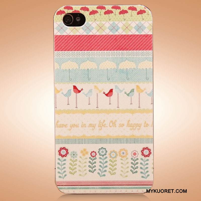 Kuori iPhone 4/4s Maalaus Pesty Suede Kova, Kotelo iPhone 4/4s Suojaus Punainen Puhelimen Kuoret