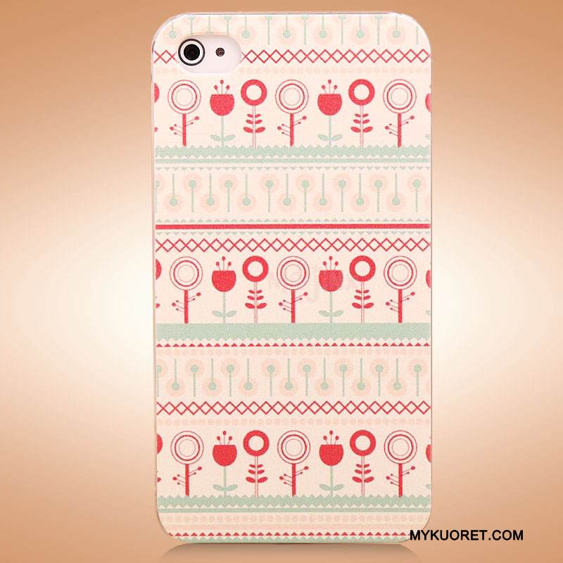 Kuori iPhone 4/4s Maalaus Pesty Suede Kova, Kotelo iPhone 4/4s Suojaus Punainen Puhelimen Kuoret