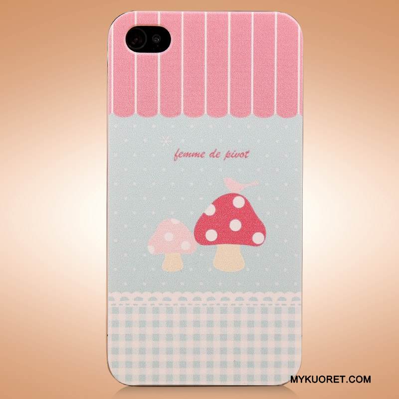 Kuori iPhone 4/4s Maalaus Pesty Suede Kova, Kotelo iPhone 4/4s Suojaus Punainen Puhelimen Kuoret