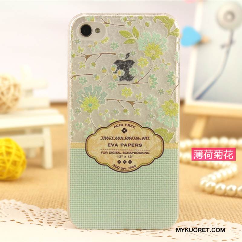 Kuori iPhone 4/4s Maalaus Puhelimen Kuoret Kevyt, Kotelo iPhone 4/4s Monivärinen Kukkakuvio