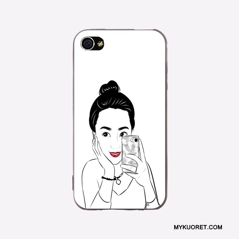 Kuori iPhone 4/4s Pehmeä Neste Murtumaton Syvä Väri, Kotelo iPhone 4/4s Sarjakuva Trendi Pesty Suede