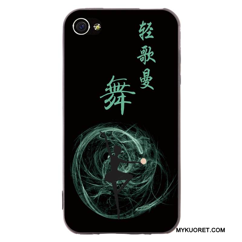 Kuori iPhone 4/4s Pehmeä Neste Murtumaton Syvä Väri, Kotelo iPhone 4/4s Sarjakuva Trendi Pesty Suede