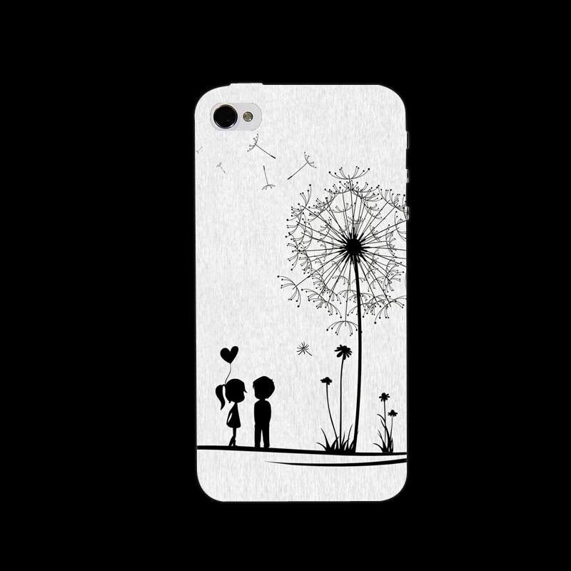 Kuori iPhone 4/4s Suojaus Kova Puhelimen Kuoret, Kotelo iPhone 4/4s Valkoinen Pesty Suede