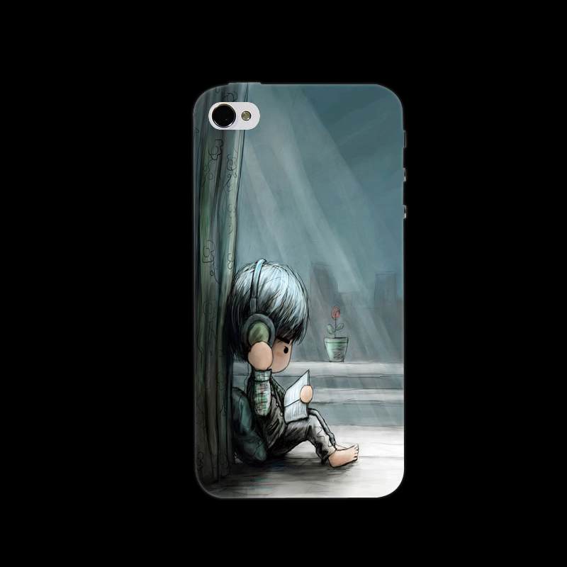 Kuori iPhone 4/4s Suojaus Kova Puhelimen Kuoret, Kotelo iPhone 4/4s Valkoinen Pesty Suede