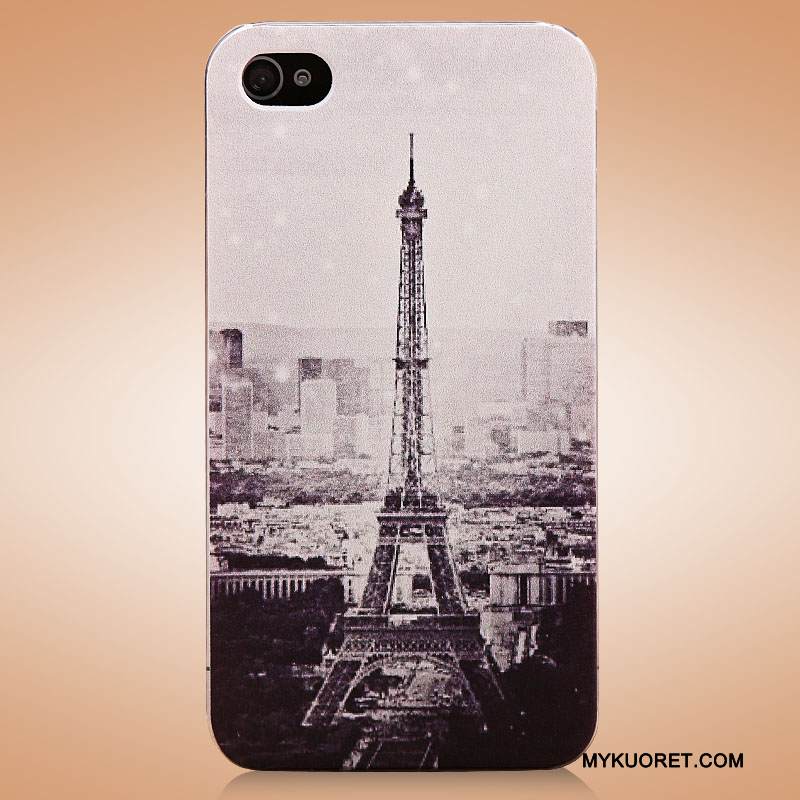 Kuori iPhone 4/4s Suojaus Takakansi Viini Punainen, Kotelo iPhone 4/4s Sarjakuva Trendi Valkoinen