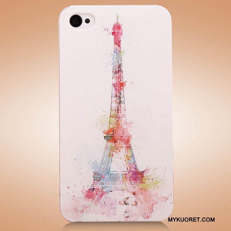 Kuori iPhone 4/4s Suojaus Takakansi Viini Punainen, Kotelo iPhone 4/4s Sarjakuva Trendi Valkoinen