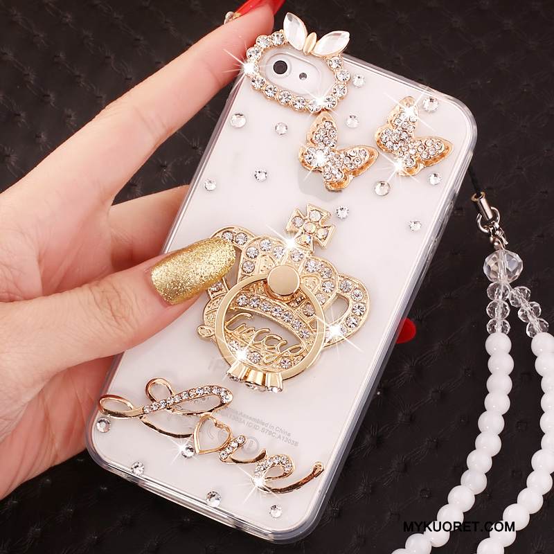 Kuori iPhone 4/4s Tuki Puhelimen Kuoret Ripustettavat Koristeet, Kotelo iPhone 4/4s Strassi Sininen Murtumaton