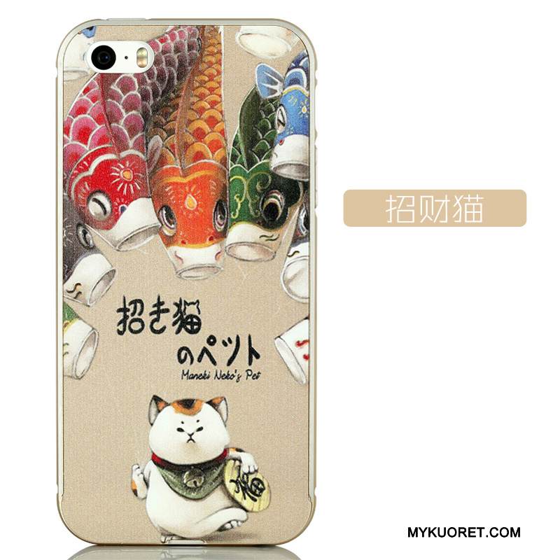 Kuori iPhone 5/5s Kohokuviointi Ihana Harmaa, Kotelo iPhone 5/5s Laukut Kehys Puhelimen Kuoret
