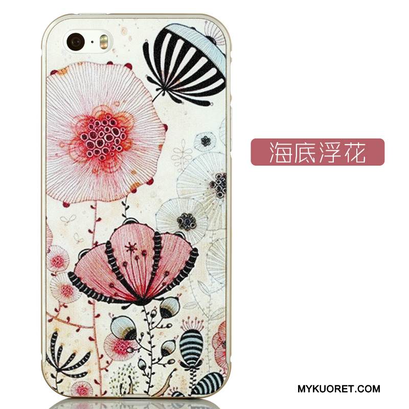 Kuori iPhone 5/5s Kohokuviointi Ihana Harmaa, Kotelo iPhone 5/5s Laukut Kehys Puhelimen Kuoret