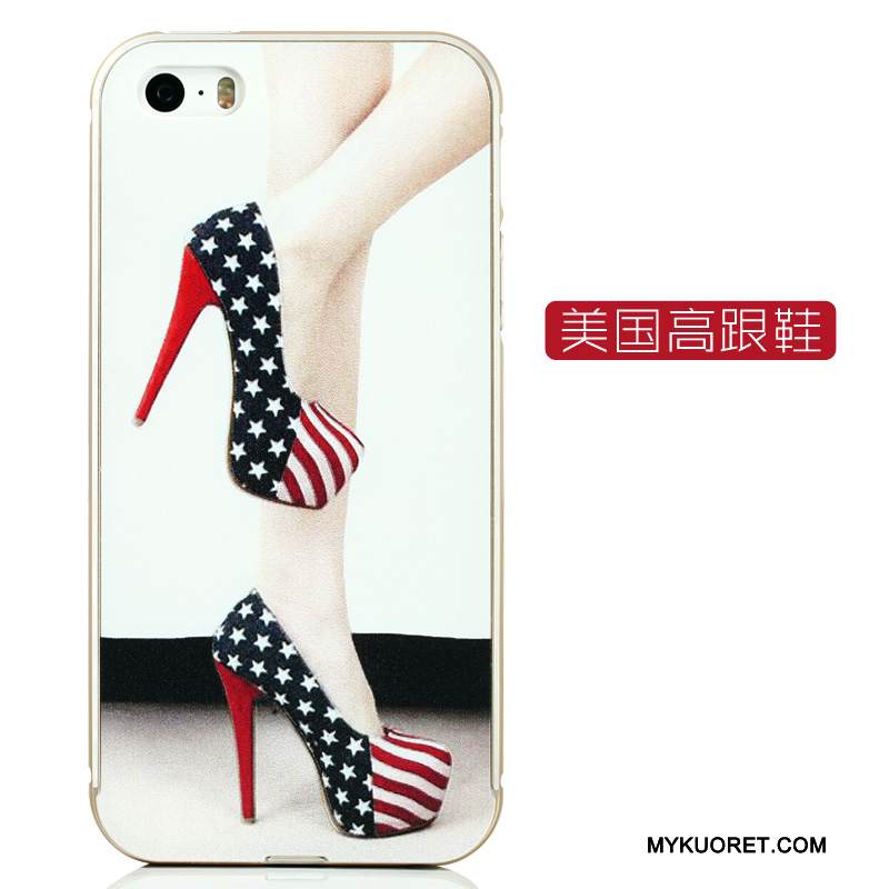 Kuori iPhone 5/5s Kohokuviointi Ihana Harmaa, Kotelo iPhone 5/5s Laukut Kehys Puhelimen Kuoret