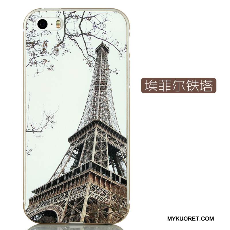 Kuori iPhone 5/5s Kohokuviointi Ihana Harmaa, Kotelo iPhone 5/5s Laukut Kehys Puhelimen Kuoret