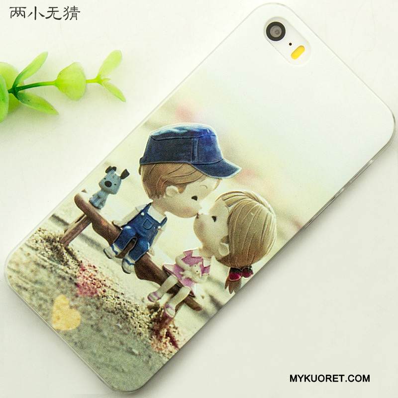 Kuori iPhone 5/5s Kohokuviointi Puhelimen Kuoret Punainen, Kotelo iPhone 5/5s Sarjakuva