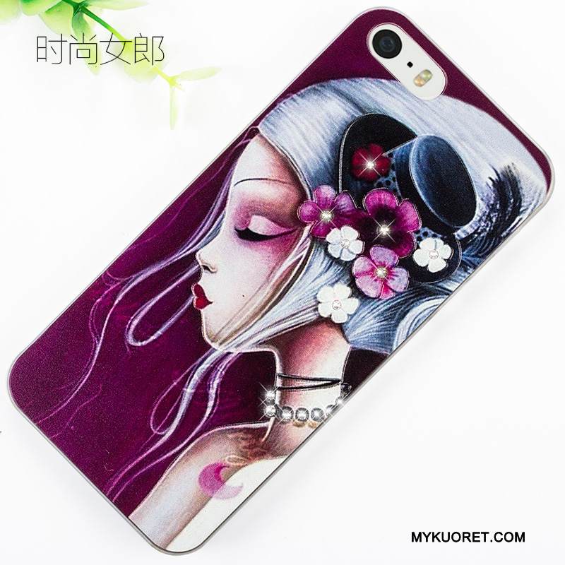 Kuori iPhone 5/5s Kohokuviointi Puhelimen Kuoret Punainen, Kotelo iPhone 5/5s Sarjakuva