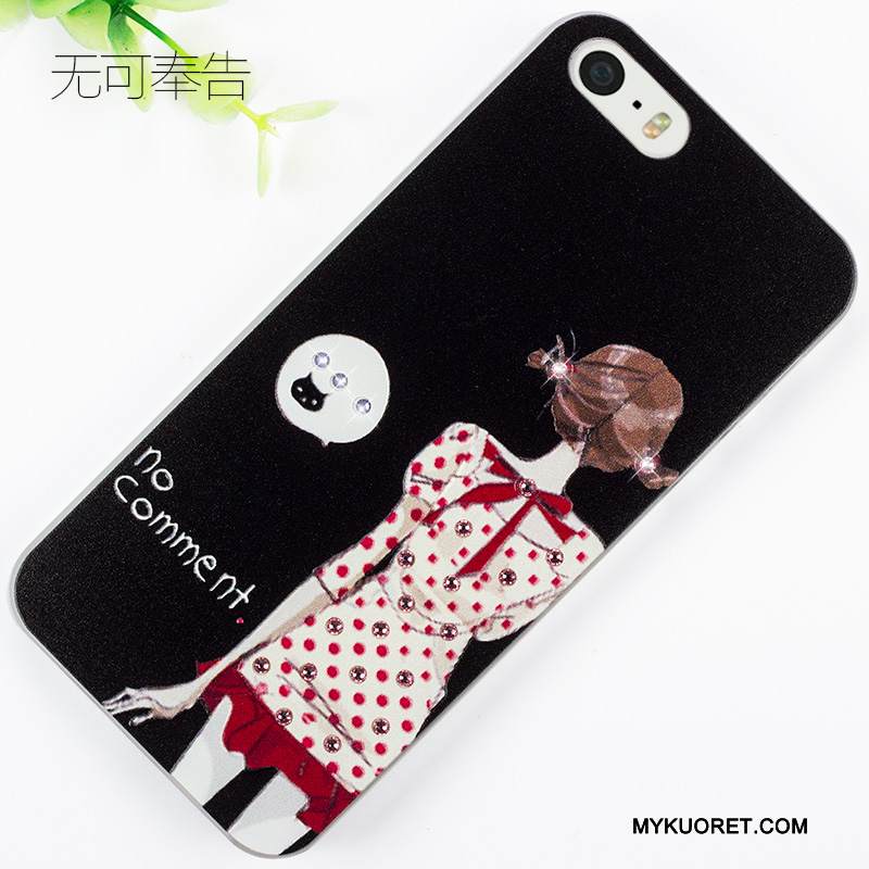 Kuori iPhone 5/5s Kohokuviointi Puhelimen Kuoret Punainen, Kotelo iPhone 5/5s Sarjakuva