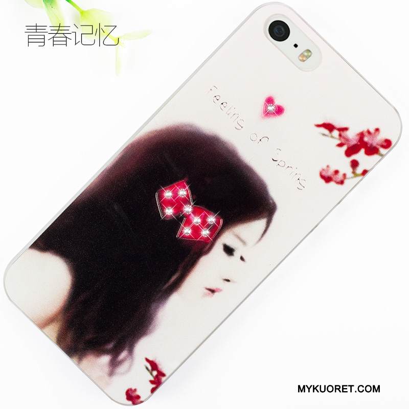 Kuori iPhone 5/5s Kohokuviointi Puhelimen Kuoret Punainen, Kotelo iPhone 5/5s Sarjakuva