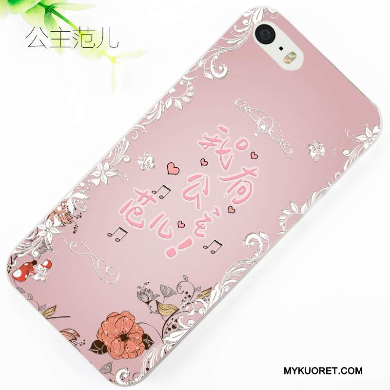 Kuori iPhone 5/5s Kohokuviointi Puhelimen Kuoret Punainen, Kotelo iPhone 5/5s Sarjakuva