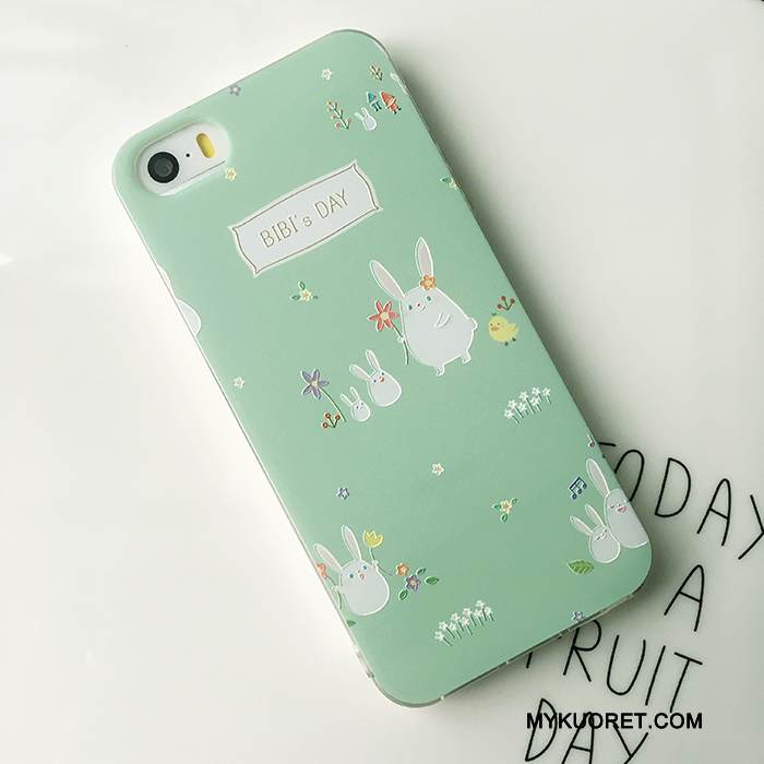 Kuori iPhone 5/5s Kohokuviointi Vihreä Ripustettavat Koristeet, Kotelo iPhone 5/5s Laukut Puhelimen Kuoret Trendi