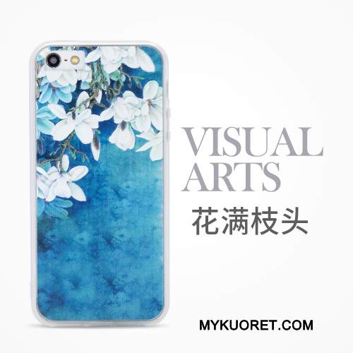 Kuori iPhone 5/5s Laukut Murtumaton Kiinalainen Tyyli, Kotelo iPhone 5/5s Suojaus Trendi Punainen