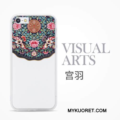 Kuori iPhone 5/5s Laukut Murtumaton Kiinalainen Tyyli, Kotelo iPhone 5/5s Suojaus Trendi Punainen