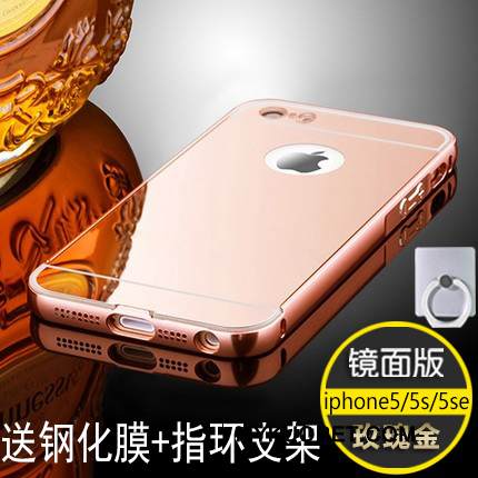 Kuori iPhone 5/5s Laukut Peili Tuuli, Kotelo iPhone 5/5s Metalli Puhelimen Kuoret Kehys