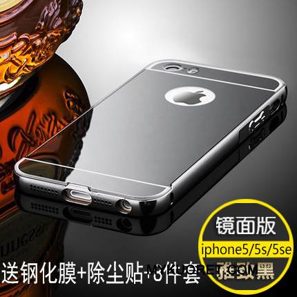 Kuori iPhone 5/5s Laukut Peili Tuuli, Kotelo iPhone 5/5s Metalli Puhelimen Kuoret Kehys