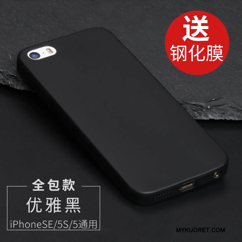 Kuori iPhone 5/5s Laukut Pesty Suede Ohut, Kotelo iPhone 5/5s Pehmeä Neste Tummansininen Läpinäkyvä